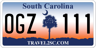 SC license plate OGZ111