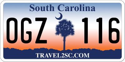 SC license plate OGZ116