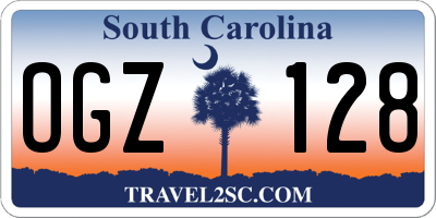 SC license plate OGZ128