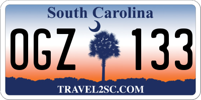 SC license plate OGZ133
