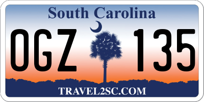 SC license plate OGZ135