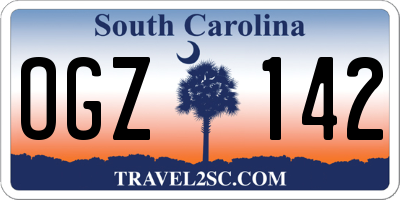 SC license plate OGZ142