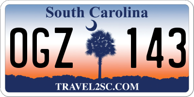 SC license plate OGZ143