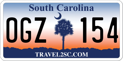 SC license plate OGZ154