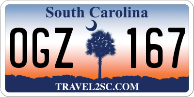 SC license plate OGZ167