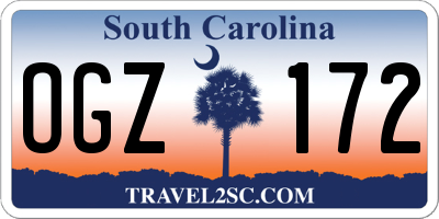 SC license plate OGZ172
