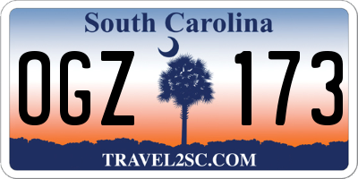 SC license plate OGZ173