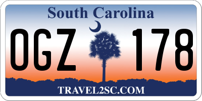 SC license plate OGZ178