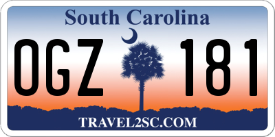 SC license plate OGZ181