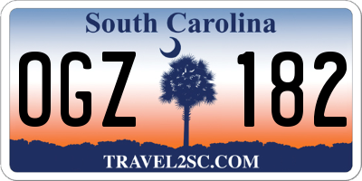 SC license plate OGZ182