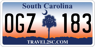 SC license plate OGZ183