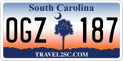 SC license plate OGZ187
