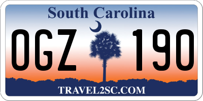 SC license plate OGZ190