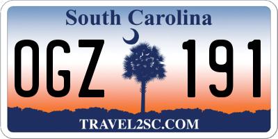 SC license plate OGZ191