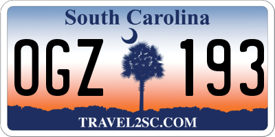 SC license plate OGZ193