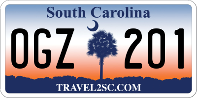SC license plate OGZ201