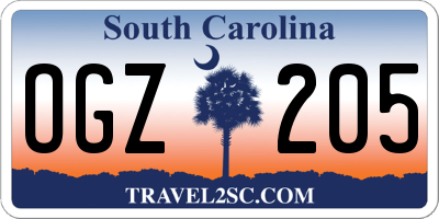 SC license plate OGZ205