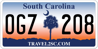 SC license plate OGZ208