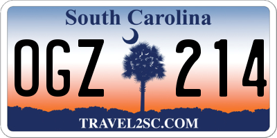 SC license plate OGZ214