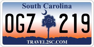 SC license plate OGZ219