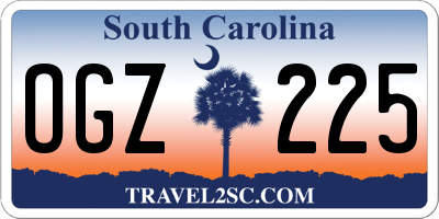 SC license plate OGZ225
