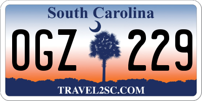 SC license plate OGZ229