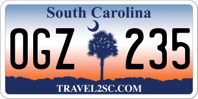 SC license plate OGZ235