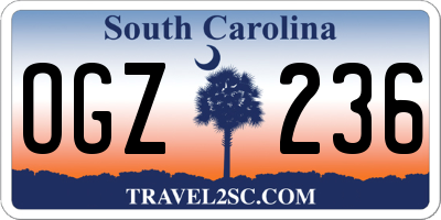 SC license plate OGZ236