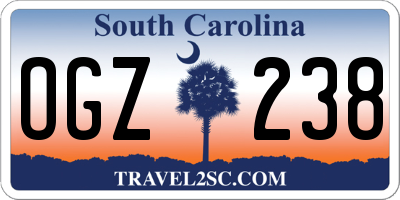 SC license plate OGZ238