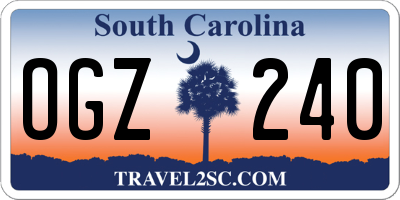 SC license plate OGZ240