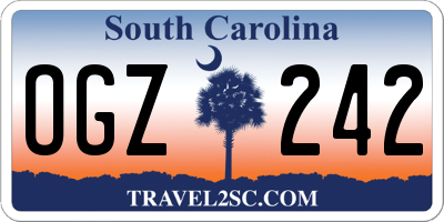 SC license plate OGZ242