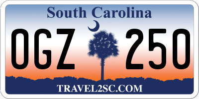 SC license plate OGZ250