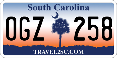 SC license plate OGZ258