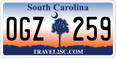 SC license plate OGZ259