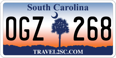 SC license plate OGZ268
