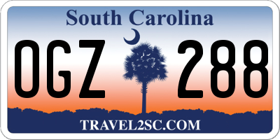 SC license plate OGZ288