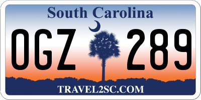 SC license plate OGZ289