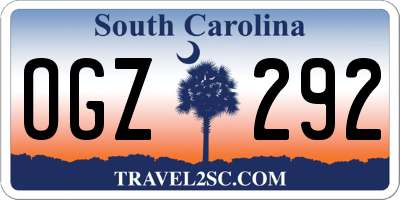 SC license plate OGZ292