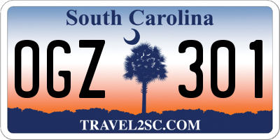 SC license plate OGZ301