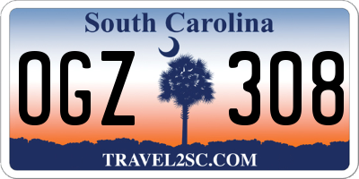SC license plate OGZ308