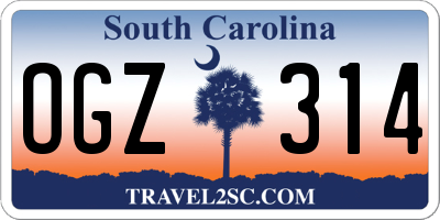 SC license plate OGZ314