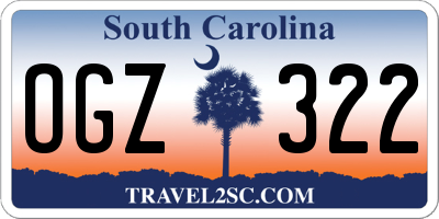 SC license plate OGZ322