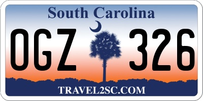 SC license plate OGZ326