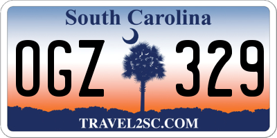 SC license plate OGZ329