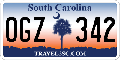 SC license plate OGZ342