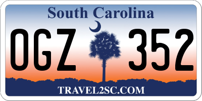SC license plate OGZ352