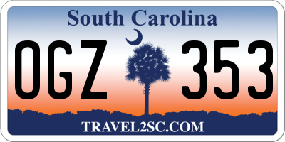 SC license plate OGZ353