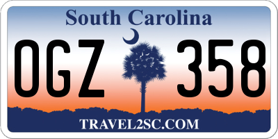SC license plate OGZ358