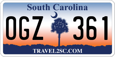 SC license plate OGZ361