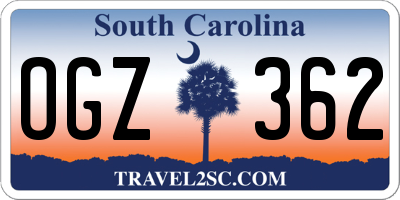 SC license plate OGZ362